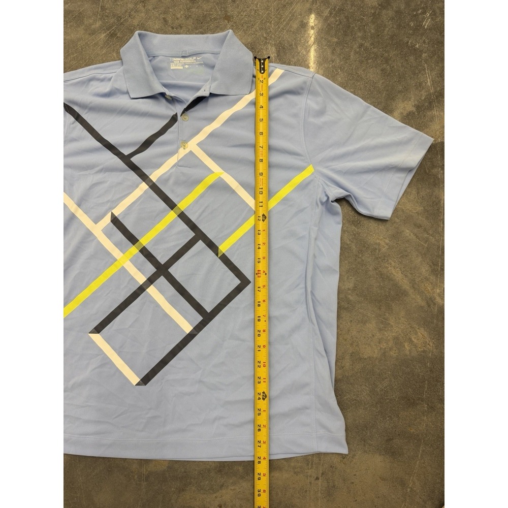 Nike Polo Shirt Mens Large Blue Geometric Golf Tour Performance Short Sleeve - Picture 2 of 9